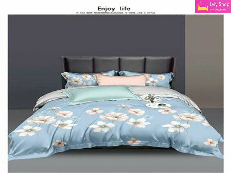 20 bộ drap giường bằng lụa tơ tầm cao cấp Tencel tại Lyly Shop | Mẫu 2