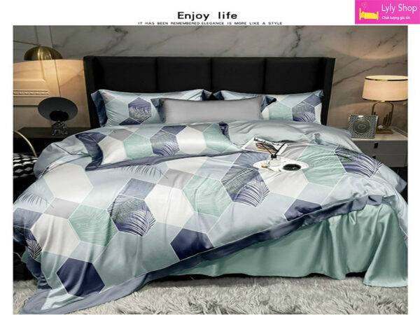 20 bộ drap giường bằng lụa tơ tầm cao cấp Tencel tại Lyly Shop | Mẫu 1