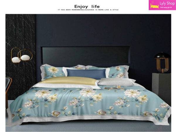 20 bộ drap giường bằng lụa tơ tầm cao cấp Tencel tại Lyly Shop | Mẫu 9