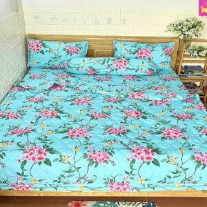 Bộ drap giường cotton họa tiết hoa đẹp tại Lyly Shop với giá tốt | Mẫu 1