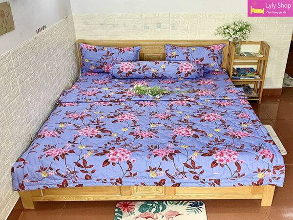 Bộ drap giường cotton họa tiết hoa đẹp tại Lyly Shop với giá tốt | Mẫu 2