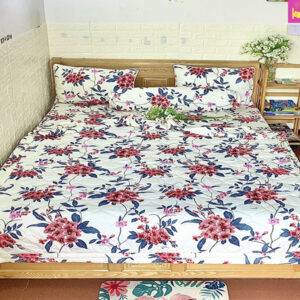 Bộ drap giường cotton họa tiết hoa đẹp tại Lyly Shop với giá tốt | Mẫu 3