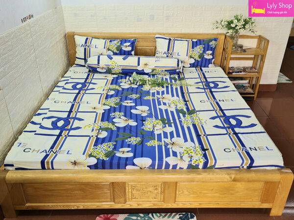 Bộ drap giường cotton họa tiết hoa đẹp tại Lyly Shop với giá tốt | Mẫu 5
