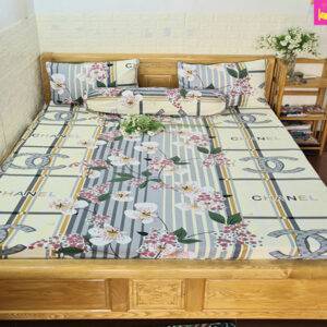 Bộ drap giường cotton họa tiết hoa đẹp tại Lyly Shop với giá tốt | Mẫu 8