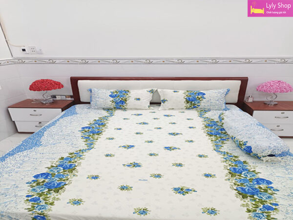 Bộ drap giường hàn quốc hoa tiết hoa đẹp tại Lyly Shop mẫu 1