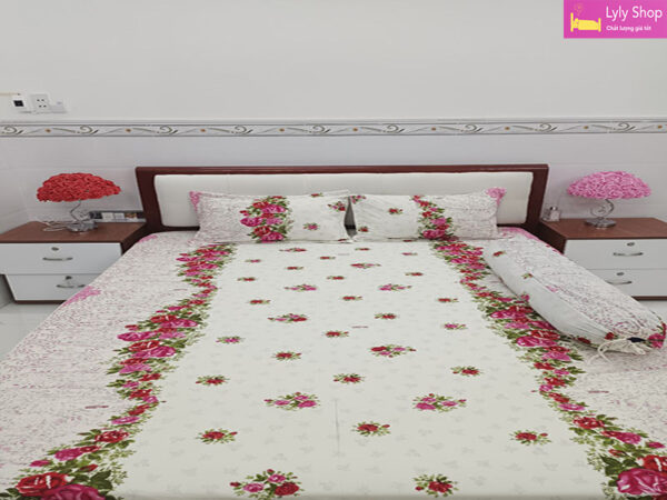 Bộ drap giường hàn quốc hoa tiết hoa đẹp tại Lyly Shop mẫu 2
