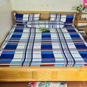 Bộ ga giường kẻ karo đẹp với chất liệu cotton tại Lyly Shop | Mẫu 3
