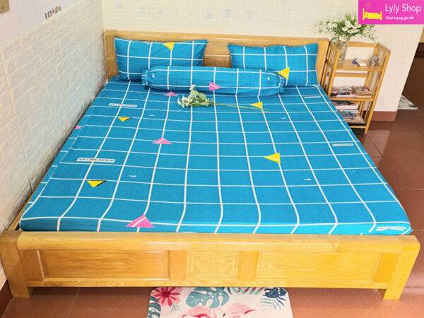 Bộ ga giường kẻ karo đẹp với chất liệu cotton tại Lyly Shop | Mẫu 5