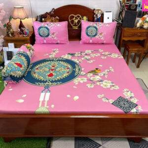 Bộ ga giường màu hồng chất lượng cao tại Lyly Shop | Mẫu 6