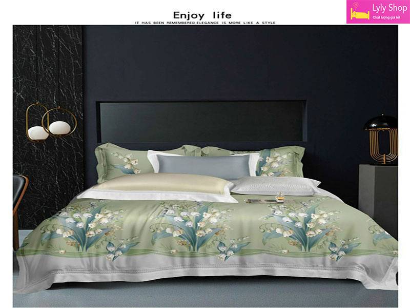 19 Bộ Ga Giường Cao Cấp Đẹp, Chất Lượng Cao Tại Lyly Shop Với Giá Tốt! 70 Bộ ga giường cao cấp mẫu 8