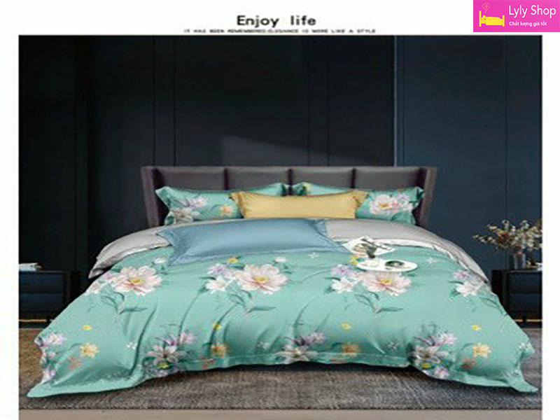 bộ ga giường lụa cao cấp giá tốt bằng chất vải Tencel tại Lyly Shop mẫu 13