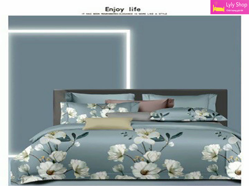 bộ ga giường lụa cao cấp giá tốt bằng chất vải Tencel tại Lyly Shop mẫu 16
