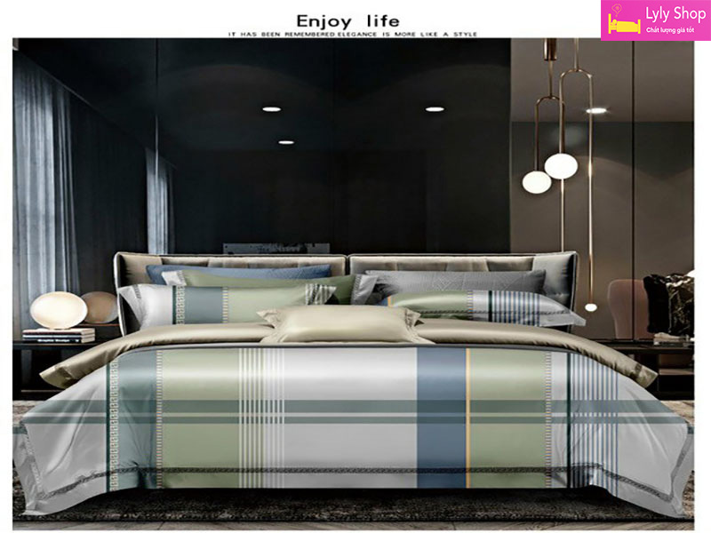 bộ ga giường lụa cao cấp giá tốt bằng chất vải Tencel tại Lyly Shop mẫu 4