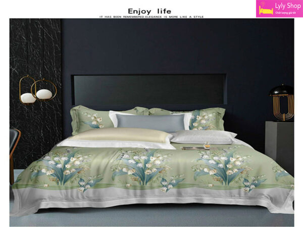 bộ ga giường lụa cao cấp giá tốt bằng chất vải Tencel tại Lyly Shop mẫu 8